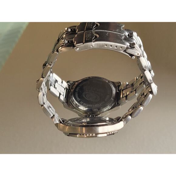 Fossil Blue AM-3203 Silver Tone Quartz Analog Men's Watch Sz. 7" New Battery - Picture 7 of 10